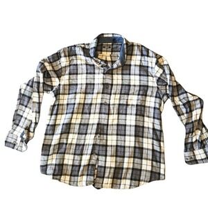 IZOD Mens Plaid Flannel Shirt XXLTG Long Sleeve Casual Button Up Top